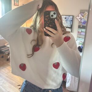 Hollister | Strawberries + Cream Knit Sweater
